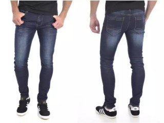 Męskie Jeansy Slim Fit GUTTI Granatowe Dopasowane OUTLET