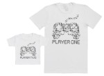 Koszulka  dla taty i niemowlaka - Player one & player two