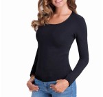 Bluzka damska, koszulka z długim rękawem Cotonella czarna L
