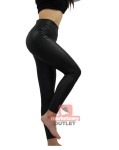 Legginsy imitacja skóry panel wysoki stan