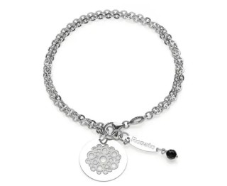 Srebna dwurzędowa bransoletka Rosato