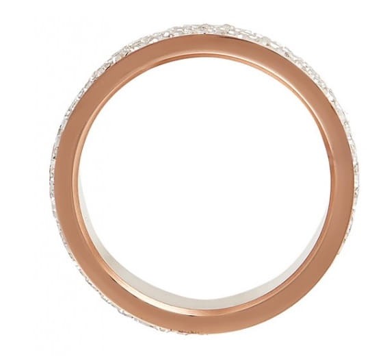 Srebrno różowy pierścionek damski z kryształkami rose gold MYC Paris