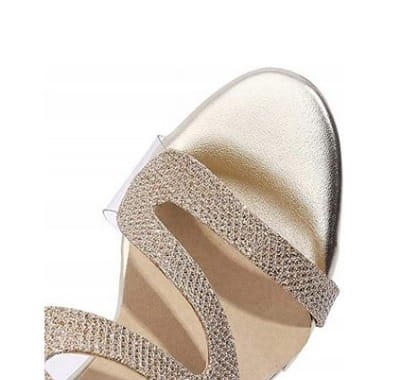 Sandały damskie KISSYAYA na obcasie srebrne 41