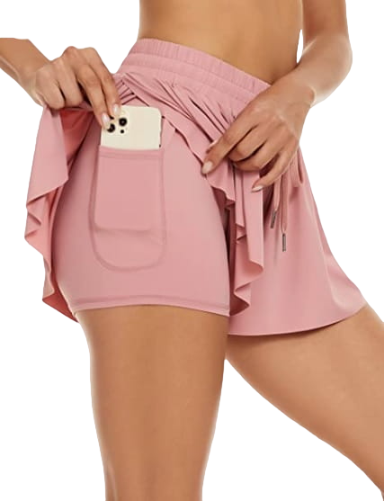 Damskie Sportowe spodenk szorty spódnico spodenki różowe 4.png