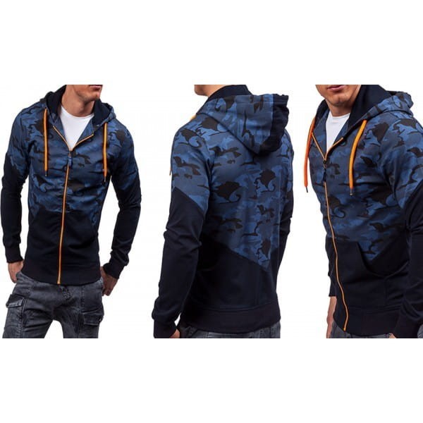 Bluza męska z kapurem rozpinana moro Balotti z kieszeniami