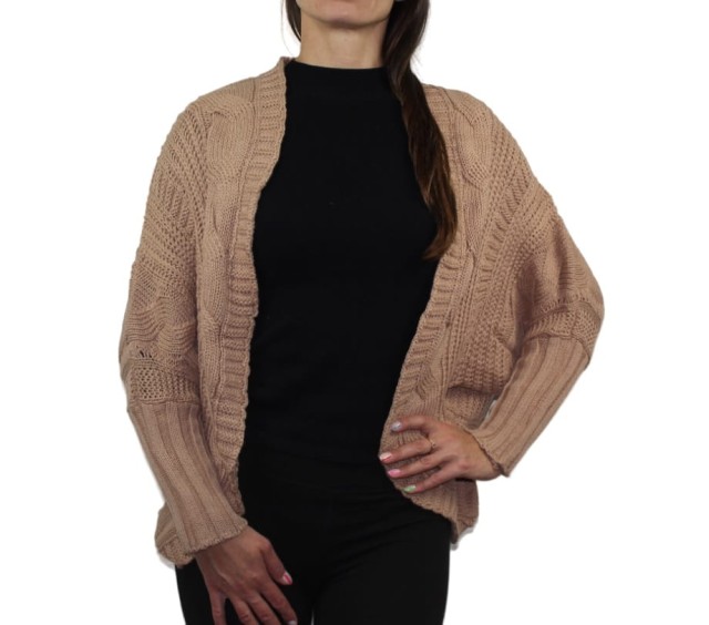 Damki sweter góralski beżowy, ciepły sweter nietoperz.jpg
