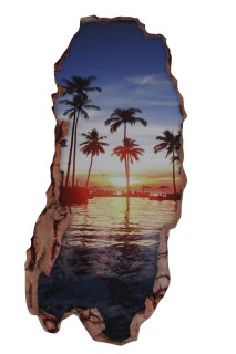 Fototapeta 3D zachód słońca palmy naklejka ścienna winylowa 50x135 OUTLET