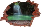 Fototapeta 3D wodospad cegła naklejka ścienna winylowa 100x80 dekoracja OUTLET