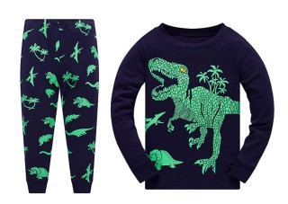 Piżama chłopięca bawełniana Dinozaur dziecięca komplet do spania wygodna OUTLET