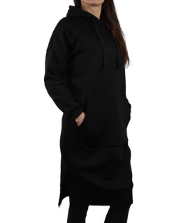 Sukienka bluza damska kangurka długa czarna M oversize z kapturem OUTLET