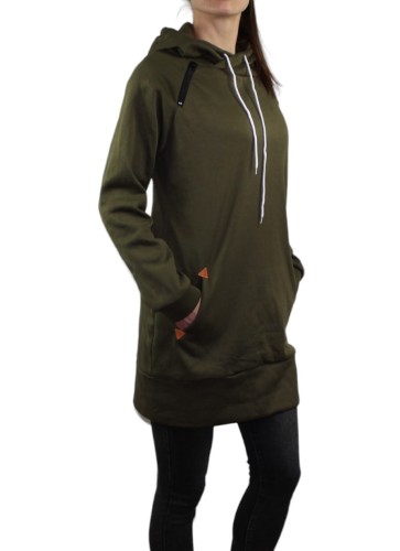 bluza damska długa z kapurem oliwka.jpg