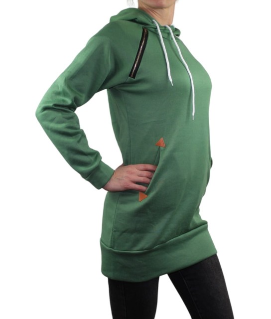 bluza damska długa z kapturem zielona1.jpg