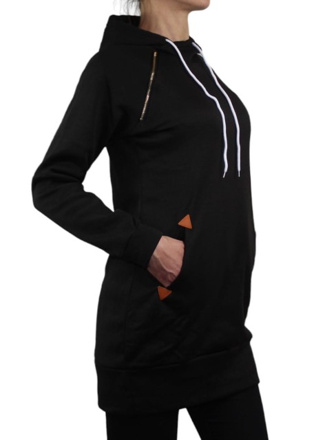 bluza damska długa z kapturem czarna 4.jpg
