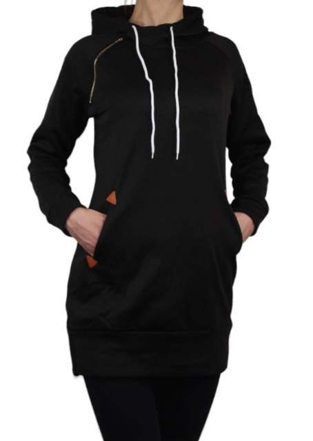 bluza damska długa z kapturem czarna 5.jpg