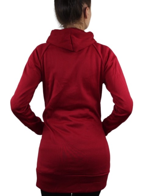 bluza damska długa z kapturem czerwona 3.jpg