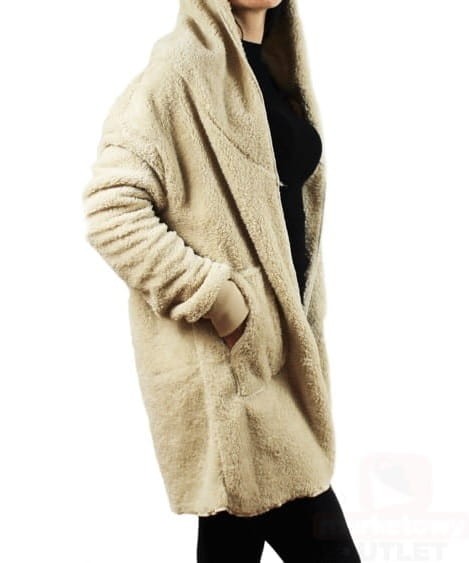 Bluza damska z kapturem, kardigan bezowy 5.jpg