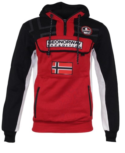 Męska bluza z kapturem Geo Norway czerwona (1).jpg