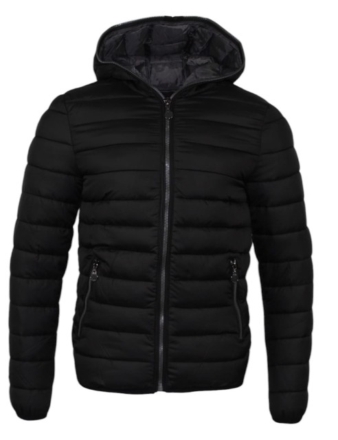 Kurtka męska zimowa z kapturem Twig Concept Milano czarna 1.jpg