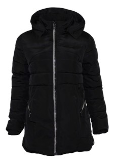 Kurtka damska zimowa parka czarna ocieplana kaptur ciepła OUTLET