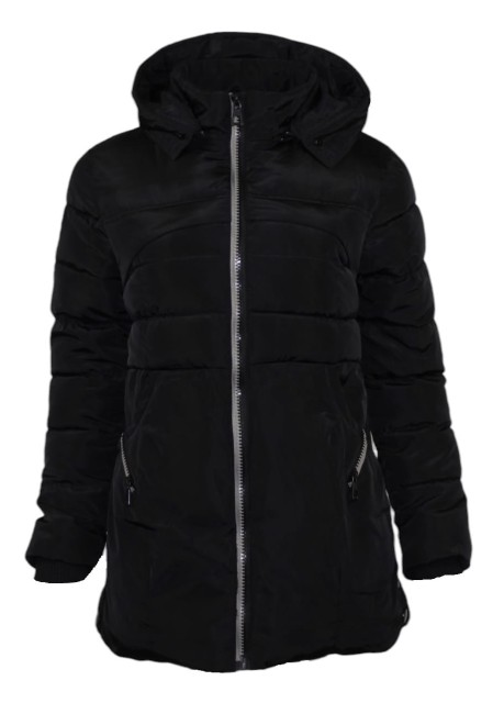 Kurtka damska zimowa płaszczyk z odpinanym kapturem czarna 1.jpg