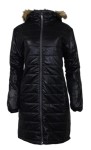 Kurtka damska pikowana zimowa długa kaptur futerko Malexxius Lucretia