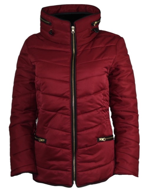 Kurtka damska pikowana Love My Fashions bordowa 1.jpg