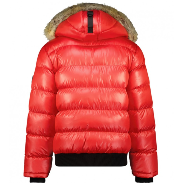 Kurtka męska zimowa Geographical Norway BUGS RED, czerwona puchowa z kapturem (3).png