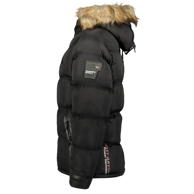Kurtka męska zimowa puchowa Geographical Norway BONAP lekka  czarna z kapturem