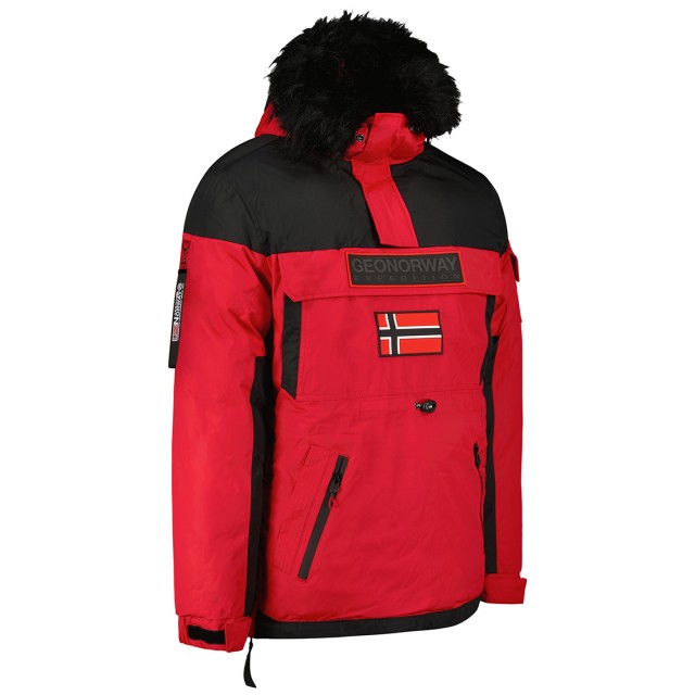 Kurtka męska narciarska Geographical Norway BRUNO RED EO DB czerwona z kapturem