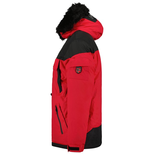 Kurtka męska narciarska Geographical Norway BRUNO RED EO DB czerwona z kapturem