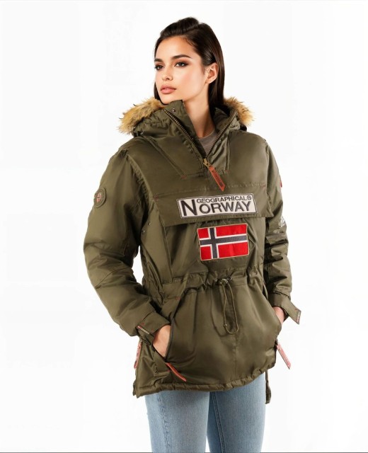 Kurtka damska, narciarska Geographical Norway BRIDGET LADY z kapturem  khaki
