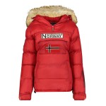 Kurtka damska narciarska puchowa Belancolie Lady czerwona z kapturem Geographical Norway