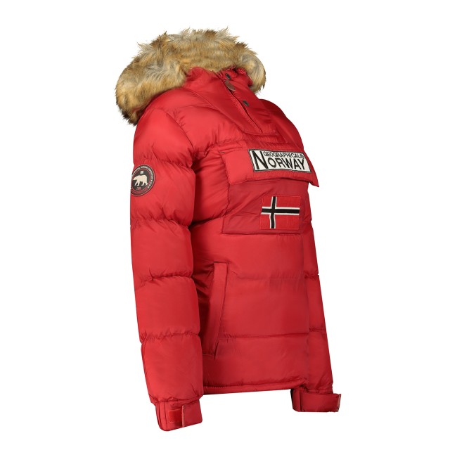 Kurtka damska, narciarska, puchowa Geographical Norway BELANCOLIE LADY czerwona z kapturem