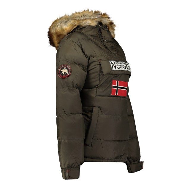Kurtka damska, narciarska, puchowa Geographical Norway BELANCOLIE LADY khaki z kapturem