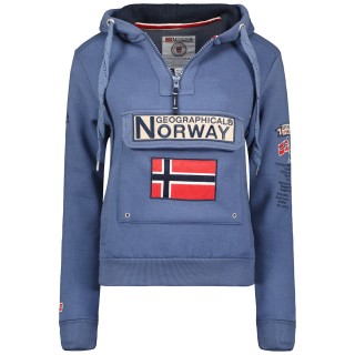 Bluza damska z kapturem kangurka sportowa Petrol Blue Gymclass Geographical Norway