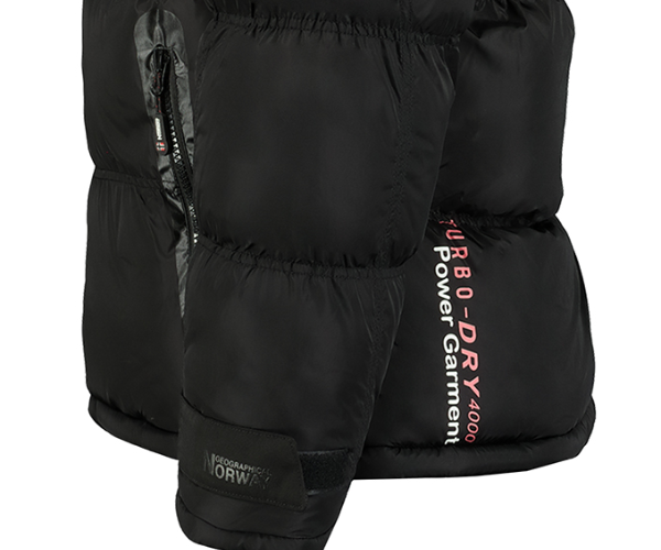 Kurtka męska zimowa puchowa Geographical Norway BONAP lekka czarna z kapturem