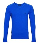 Koszulka męska z długim rękawem Emporio Armani niebieska