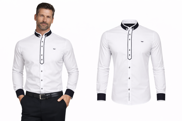 Koszula męska Carisma – stójka, elegancka, slim fit  (3).png