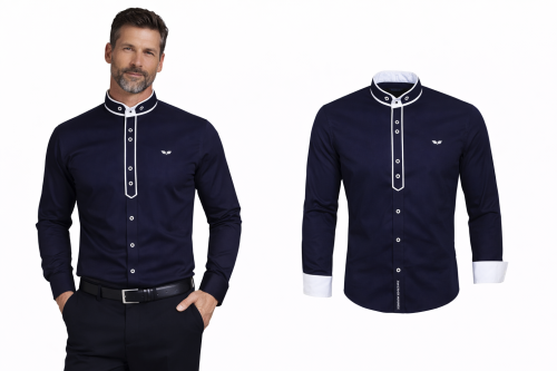 Koszula męska Carisma – stójka, elegancka, slim fit  (1).png