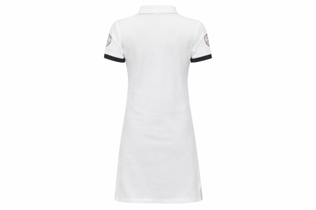 Damska sukienka polo Geographical Norway Karolina biało-różowa (3).png