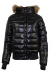Kurtka damska zimowa puchowa błyszcząca kaptur futerko Geographical Norway BASSIMA