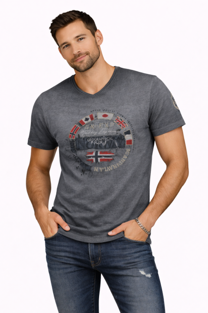 T-Shirt męski Geographical Norway JIMPEACH szary.png