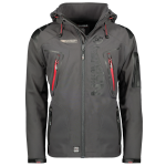 Kurtka męska softshell narciarska Geographical Norway Techno z kapturem szara