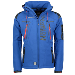 Kurtka męska softshell narciarska Geographical Norway Techno z kapturem niebieska