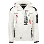 Kurtka męska softshell narciarska Geographical Norway Techno z kapturem biała