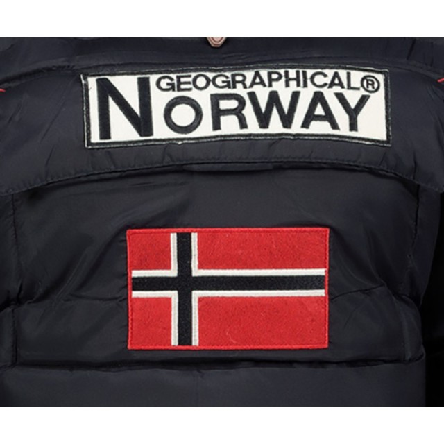 Kurtka damska narciarska puchowa Geographical Norway BELANCOLIE LADY granatowa z kapturem kieszen.jpg