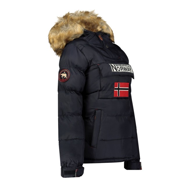 Kurtka damska narciarska puchowa Geographical Norway BELANCOLIE LADY granatowa z kapturem.jpg