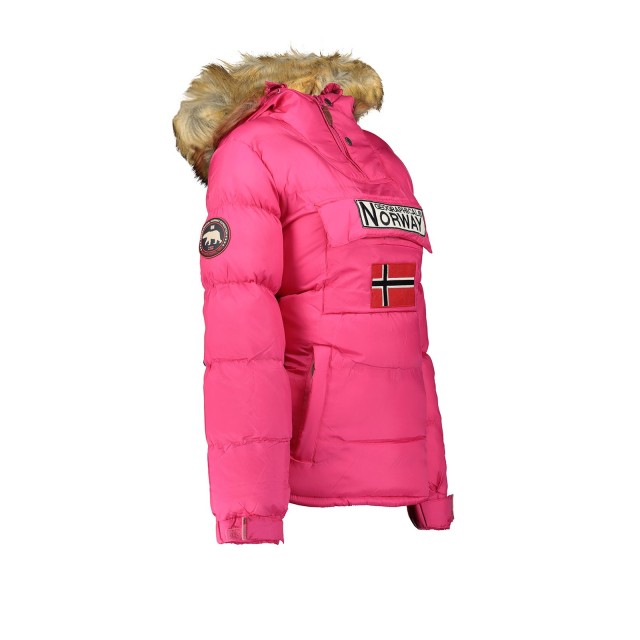 Kurtka damska narciarska puchowa Geographical Norway BELANCOLIE LADY różowa z kapturem.jpg