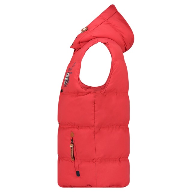 Kamizelka męska puchowa Geographical Norway VILANO czerwona z kapturem bok.jpg