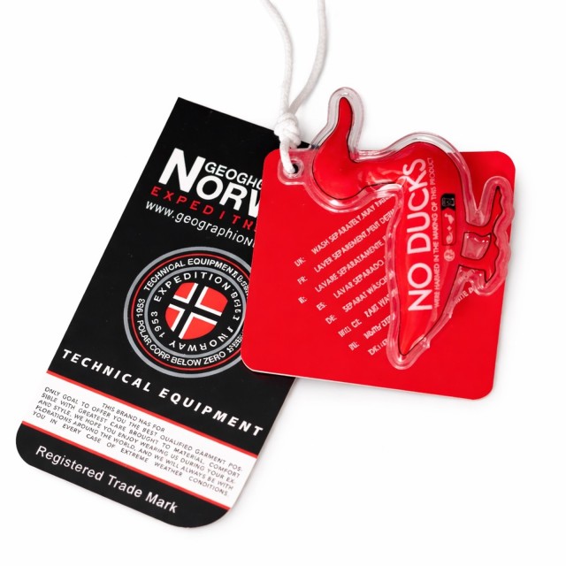 Kamizelka męska puchowa Geographical Norway VILANO czerwona z kapturem metka.jpg